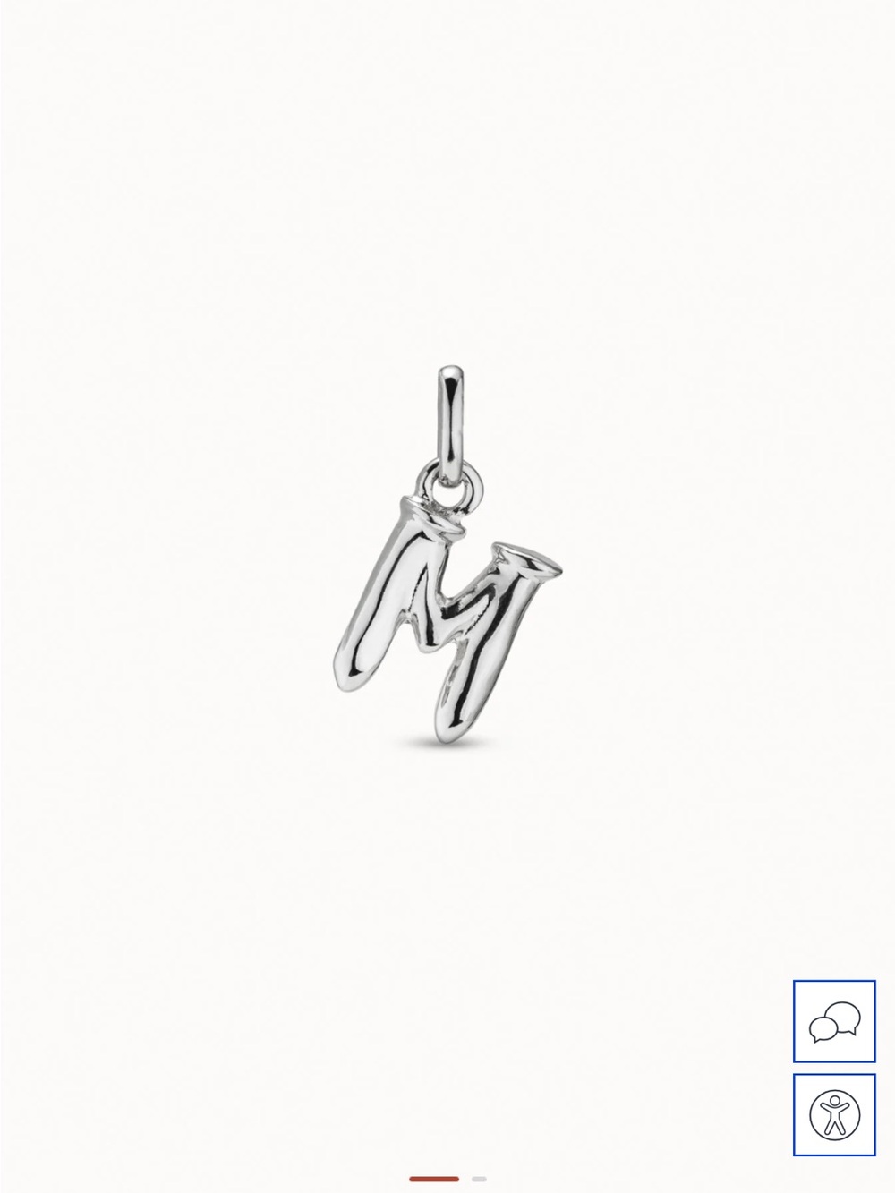 UNO de 50 Silver 'M' Letter Charm